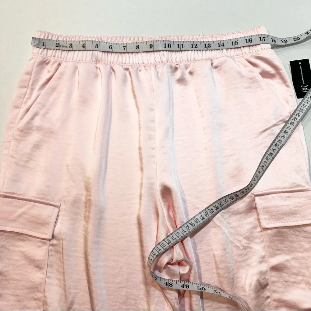 INC Pink Satin Jogger Pants Cargo Pockets, New w/ Tags, Size XL - Picture 11 of 15